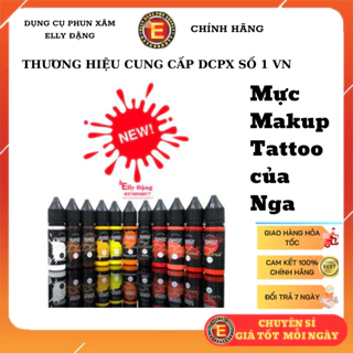 Mực phun xăm make up tattoo chai lớn 15ml, Mực makeup tattoo chính hãng của Nga