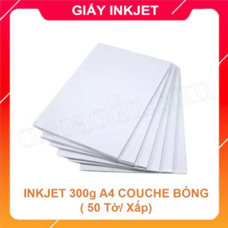 GIẤY IN MÀU COUCHE BÓNG A4 ĐỊNH LƯỢNG 300GM IN ĐƯỢC MỰC NƯỚC (OFFSET RC) XẤP 50 TỜ