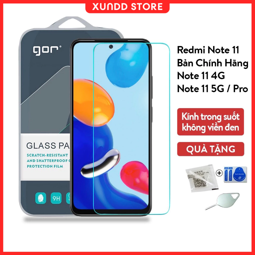 Kính cường lực Xiaomi Redmi Note 11 chính hãng / Gor Note 11 4G, Redmi Note 11 Pro 5G