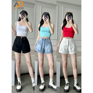 (Có bigsize tới 3XL) Quần short jean nữ from chữ A, quầ đùi nữ lưng cao lai lật cao cấp ADO JEANS (Mã X88)