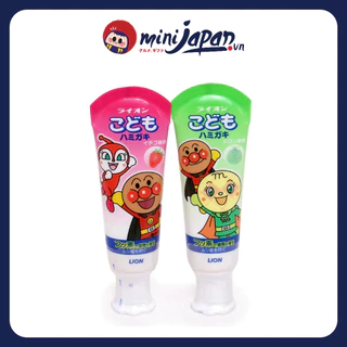 Kem đánh răng Lion 40g Nhật Bản vị dâu vị dưa gang - kem đánh răng cho bé từ 12 tháng có thể nuốt được