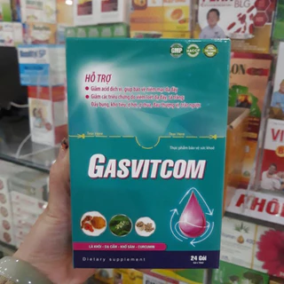 Gói uống Gasvitcom hỗ trợ giảm viêm loét dạ dày tá tràng, trào ngược dạ dày thực quản