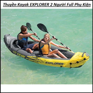 Thuyền kayak bơm hơi EXPLORER 2 người INTEXX. Thuyền đôi dã ngoại du lịch cao cấp