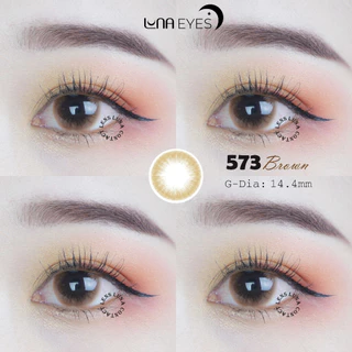 Kính áp tròng LUNA EYES 573 Brown Lens cận Jolly giãn to