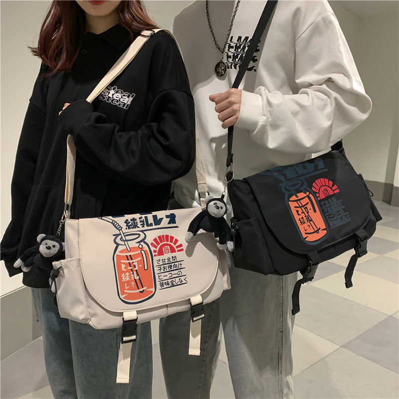 Túi đeo chéo nam nữ unisex phong cách Hàn Quốc cá tính đi học đi chơi du lịch cỡ lớn đựng sách vở đồ dùng điện thoại
