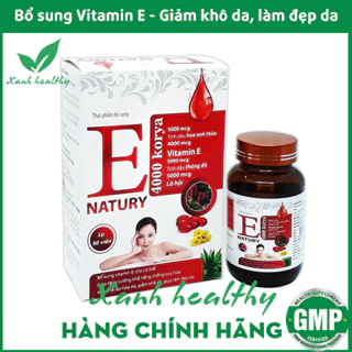 Hộp 50 viên Viên uống Vitamin E Natury Korya 4000 kết hợp Cao lô hội dầu thông đỏ - Giảm khô da, nhăn da, lão hóa