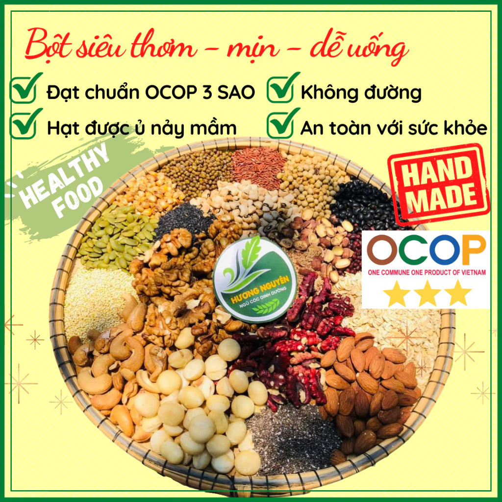 Bột ngũ cốc dinh dưỡng 19 Loại Hạt Hương Nguyên - Ngũ cốc bà bầu lợi sữa, hỗ trợ tăng cân, giảm cân