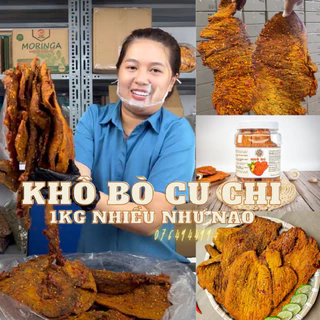 Khô Bò Miếng Bò Thật Đặc Sản Củ Chi Dry Food, Mềm Ngọt Thơm Ngon 1KG