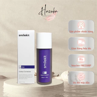 Serum Làm Trắng Răng Tại Nhà SMILEKIT V34 30ml Kem Tẩy Trắng Răng An Toàn, Gel Trắng Răng Cấp Tốc Giúp Răng Trắng