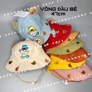 VĐ 47cm/ Dưới 12 tháng I Mũ bucket tai bèo vành cho bé trẻ em trai gái phungvyshop- Nón BO nhí GẤU SPACE