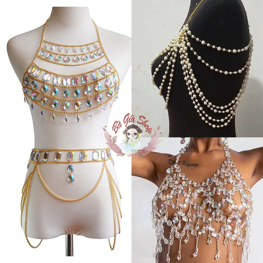 Áo kết hạt dây xích thời trang phụ kiện