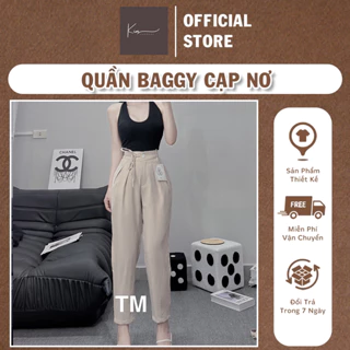 Quần Baggy Cạp Thắt Nơ Kim Clothes - Quần Baggy Vải Lụa Mềm Mát Không Nhăn, Tôn Dáng Che Khuyết Điểm Chân Cực Tốt