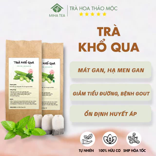 Trà khổ qua mướp đắng thanh nhiệt, mát gan, giảm tiểu đường gói 30 túi lọc - MIHA Tea