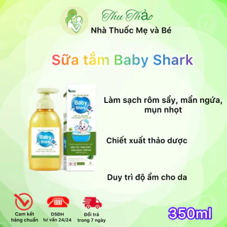 Sữa tắm gội trẻ em Baby Shark dịu nhẹ, ngừa rôm sảy chai 350ml