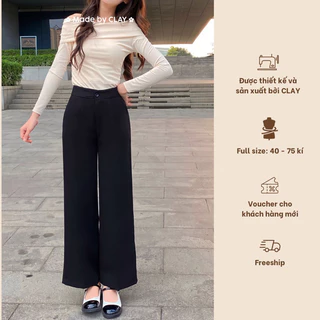 [CLAY] BELLE PANTS - Quần dài ống rộng cạp cao tuyết mưa