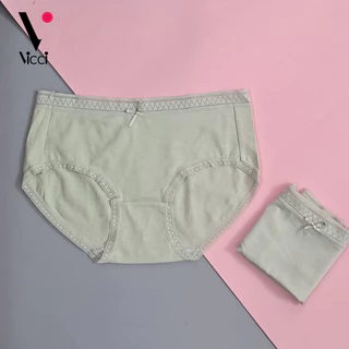 Quần lót nữ cotton cạp vừa kháng khuẩn Vicci QV.208 ôm sát vòng 3, mềm mại, thoáng mát màu Xanh mint