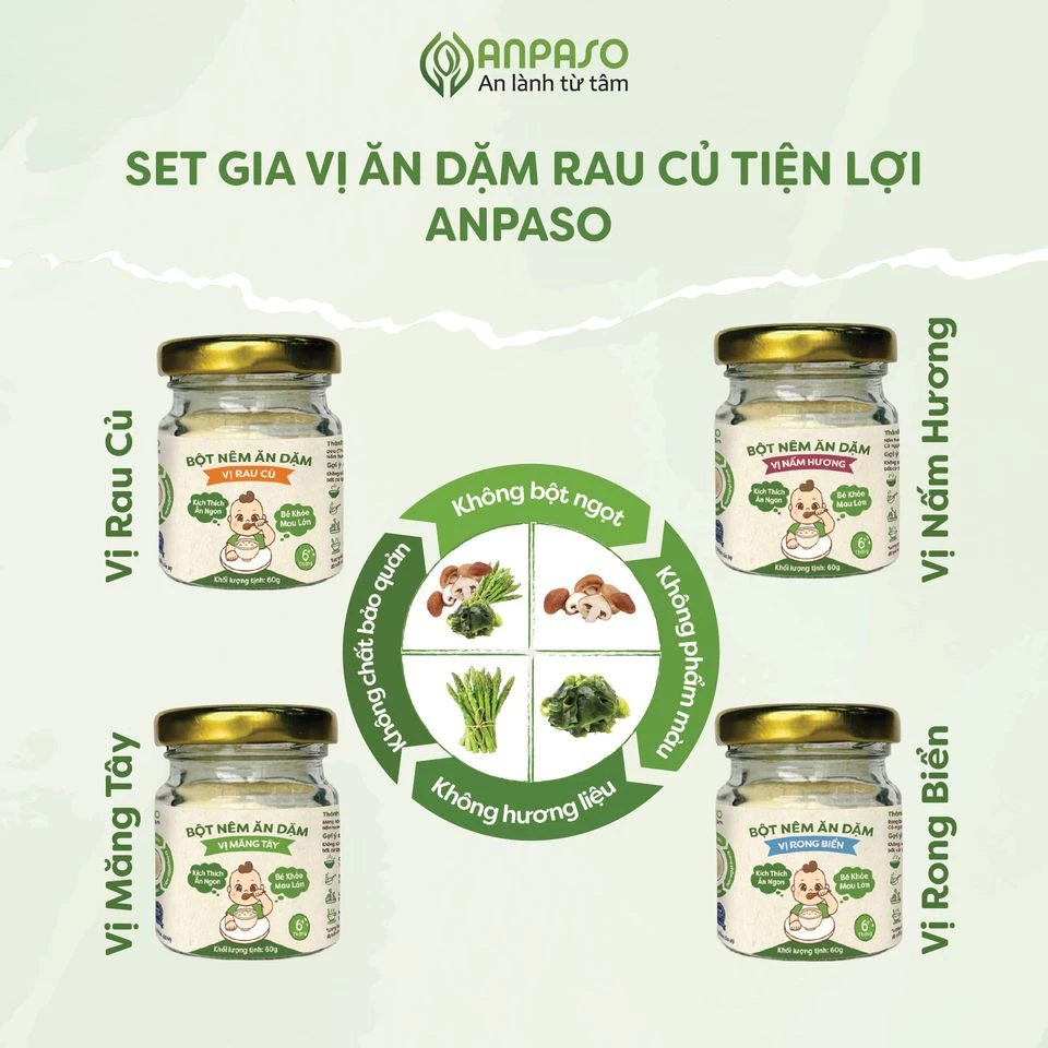 Bột nêm ăn Anpaso cho bé 60gr-XanhSam Natural & Organic