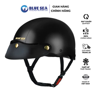 Mũ bảo hiểm Thời trang 1/2 Nửa đầu BLUE SEA - BL12A104 - Màu Đen - FREESIZE - Chính hãng