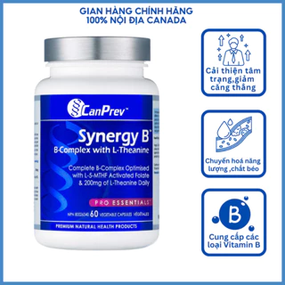 Viên uống hỗ trợ sức khoẻ Canprev Synergy B giúp giảm căng thẳng,phát triển cơ bắp, tăng cường trí nhớ 60 viên HSD: 2027