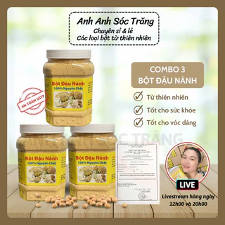 [Combo 3] hộp bột đậu nành rang  xay mỗi hộp 500g