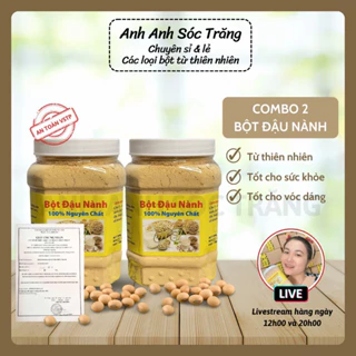 Combo 2 hộp bột đậu nành rang xay nguyên chất mỗi hộp 500g