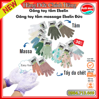 Găng tay tắm Ebelin  Găng tay tắm massage Ebelin Đức giúp tẩy tế bào da chết một cách nhẹ nhàng - Nội Địa Đức