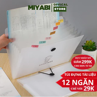 Túi đựng tài liệu nhiều ngăn a4 Miyabi văn phòng phẩm - bìa kẹp tài liệu trong suốt giá rẻ cặp file đựng tài liệu hồ sơ