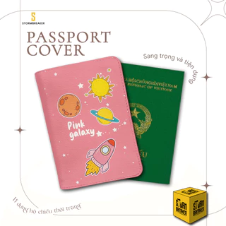 Bao Da Hộ Chiếu - Ví Đựng Passport Du Lịch ( in tên cá nhân ) Pink Galaxy - PPT275 STORMBREAKER