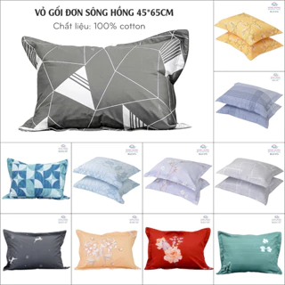 Vỏ gối đơn 45*65 cotton Sông Hồng