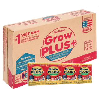 THÙNG SỮA nutrifood GROW PLUS 110ml x 48 hộp ĐỎ, VÀNG