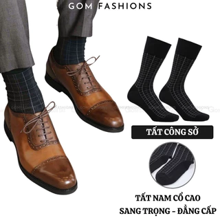 Tất giày tây nam cổ cao GOMTAT màu đen, chất liệu cotton cao cấp thoáng mát  -GOM-TAY11-DENCAROTRANG