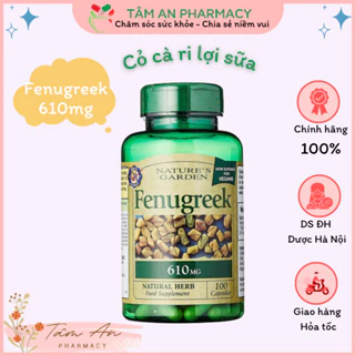 Viên uống lợi sữa cỏ cà ri Fenugreek 610mg Nature’s Garden 100 viên