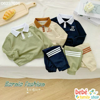 Set bộ dài tay bé trai cổ polo Bernie 9-24kg đồ bộ bé trai thu đông - STBB