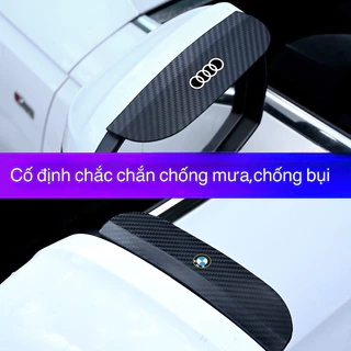 Sẵn-Set 2 miếng vè che mưa ô tô vân carbon logo hãng xe dạng cài mới nhất 2023 chống mưa kính chiếu hậu