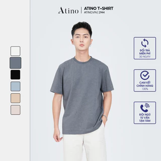 Áo Thun Ngắn Tay Nam Trơn ATINO chất liệu Cotton thoáng mát form Loose - Áo Phông Cộc Tay AP6.2944