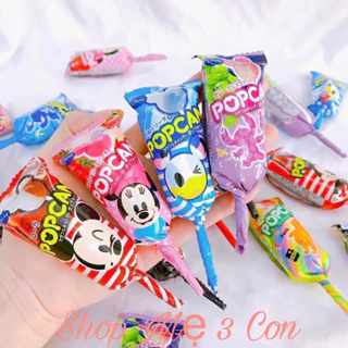 Kẹo mút hình Mickey Popcan Glico Nhật Bản , ko gây sâu răng cho bé