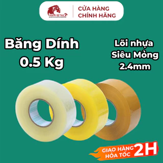 Băng Dính Đóng Hàng 0.5Kg Lõi Nhựa Siêu Mỏng Hapii Retail.Băng Keo Gói Hàng 0.5Kg Lõi Nhựa