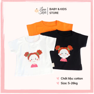 Áo phông cotton cộc tay in hình bé gái cho bé trai, bé gái - LunaKids [Ảnh thật]