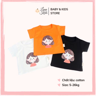 Áo phông cotton cộc tay in hình bé gái cho bé trai, bé gái - LunaKids [Ảnh thật]