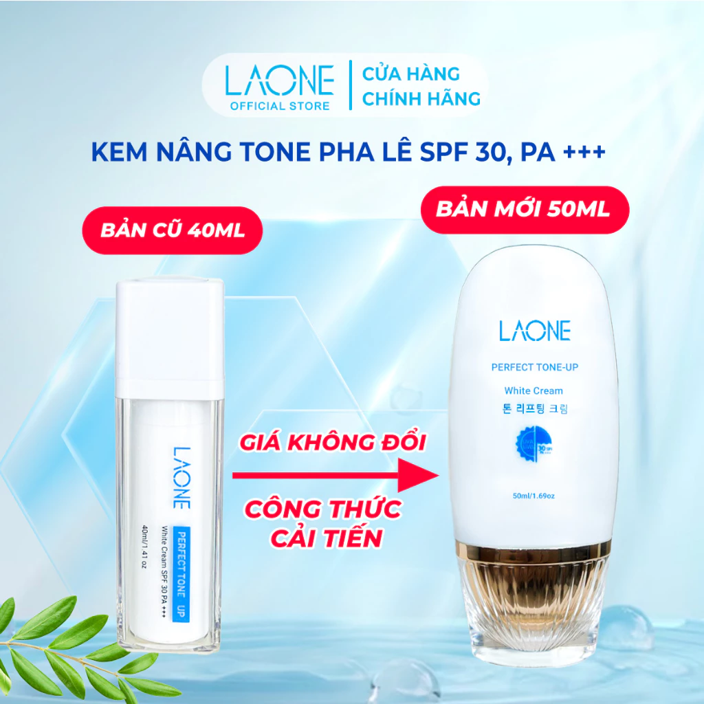 Kem makeup nâng tone pha lê Laone dưỡng trắng nâng tone che phủ khuyết điểm hiểu quả SPF 30, Pa +++