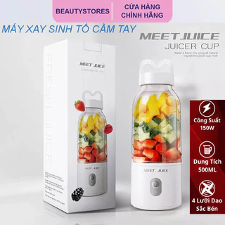 Máy xay sinh tố,hoa quả mini cầm tay Meet Juice  500ml công suất lớn 150w cực khoẻ