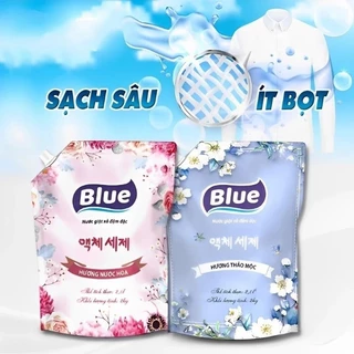 Nước giặt giặt Blue Hàn Quốc giặt xả quần áo Thơm lâu túi 2100ml