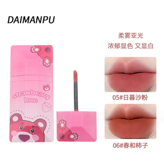 Son kem DAIMANPU gấu dâu mịn lì căng mọng Sun Mist Lip Glaze