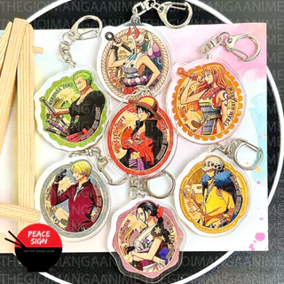 Móc khóa ONE PIECE ĐẢO HẢI TẶC ver OVAL in hình anime chibi mica trong acrylic dễ thương zoro sanji luffy nami law