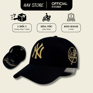 Nón lưỡi trai NY cao cấp thêu logo 3D phần dưới lòng mũ, Mũ lưỡi trai Yankees cao cấp hàng xuất dư Unisex