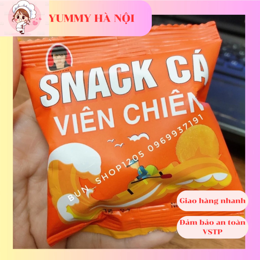 Tách lẻ 1 gói Snack cá viên chiên,bim bim cá viên chiên siêu ngon siêu giòn, đặc sản đồ ăn vặt yummy Hà Nội