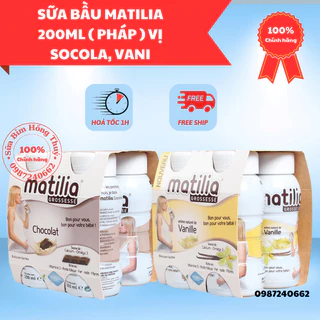 Sữa Bầu Matilia 200ml ( Pháp ) Vị socola, vani