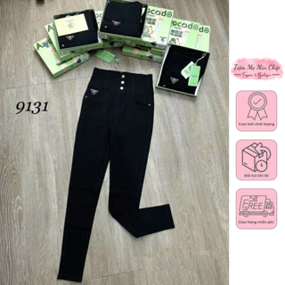 Quần tregging legging bơ hè cạp cao 3 cúc dọc 9131( KHÔNG LÓT NỈ) - Hộp bơ xanh lá - Hàng QCCC sịn