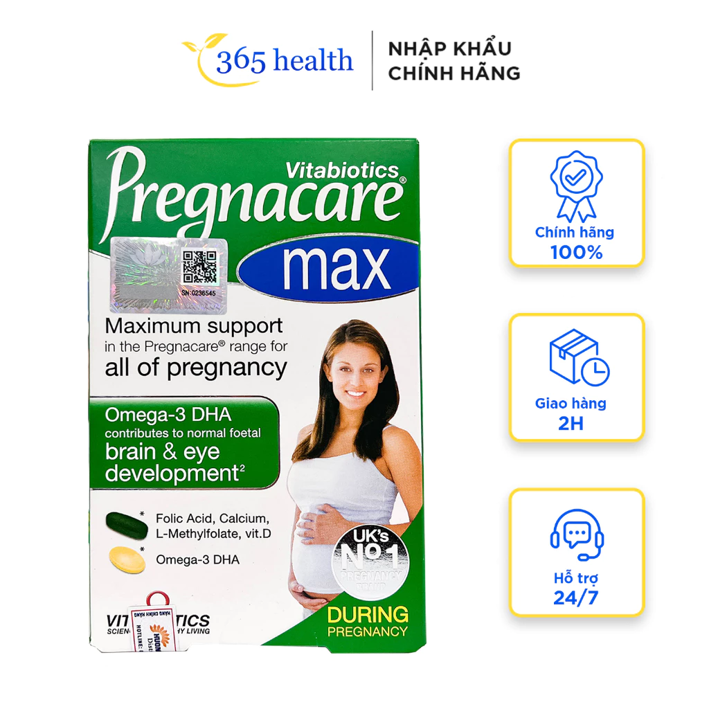 Vitamin tổng hợp cho bà bầu Pregnacare max hộp 84 viên