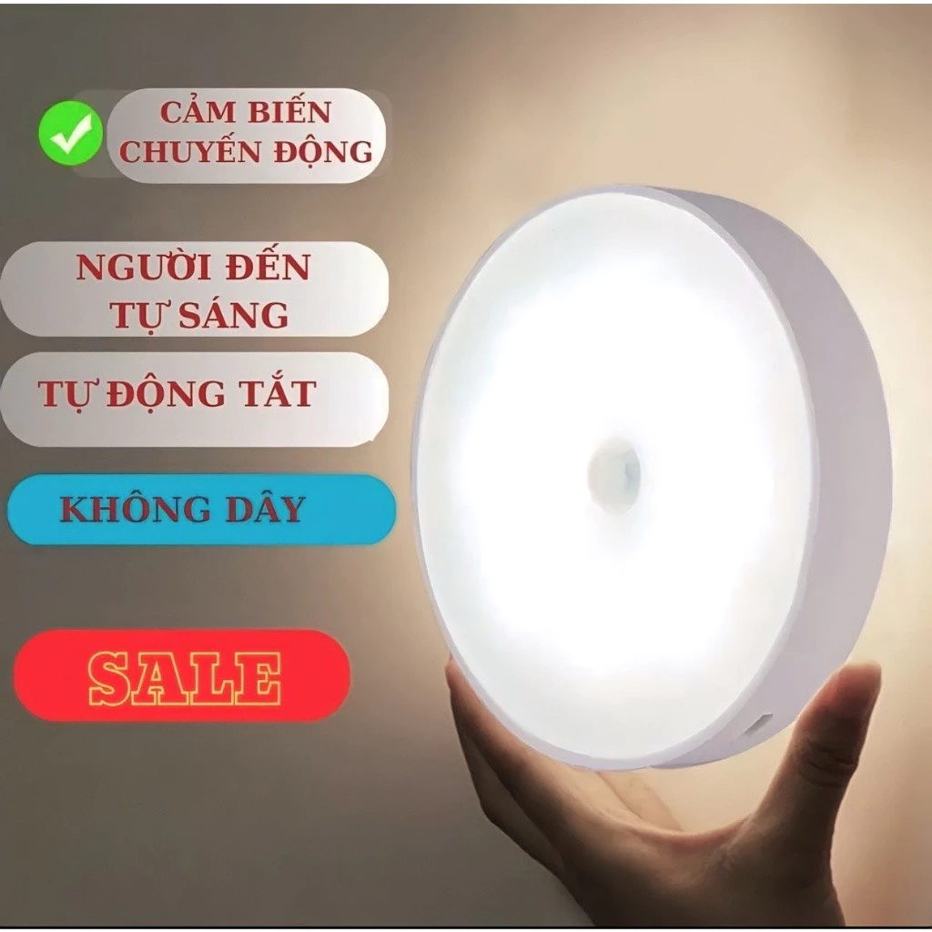 Đèn LED, đèn cảm biến chuyển động thông minh dán tường